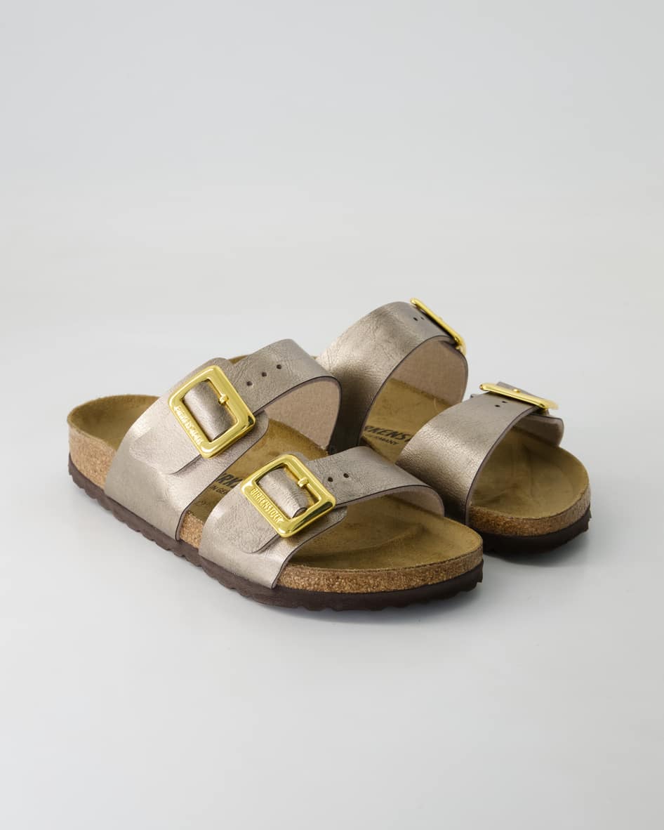 Birkenstock Sydney Cushion Buckle Pantoletten in Gold