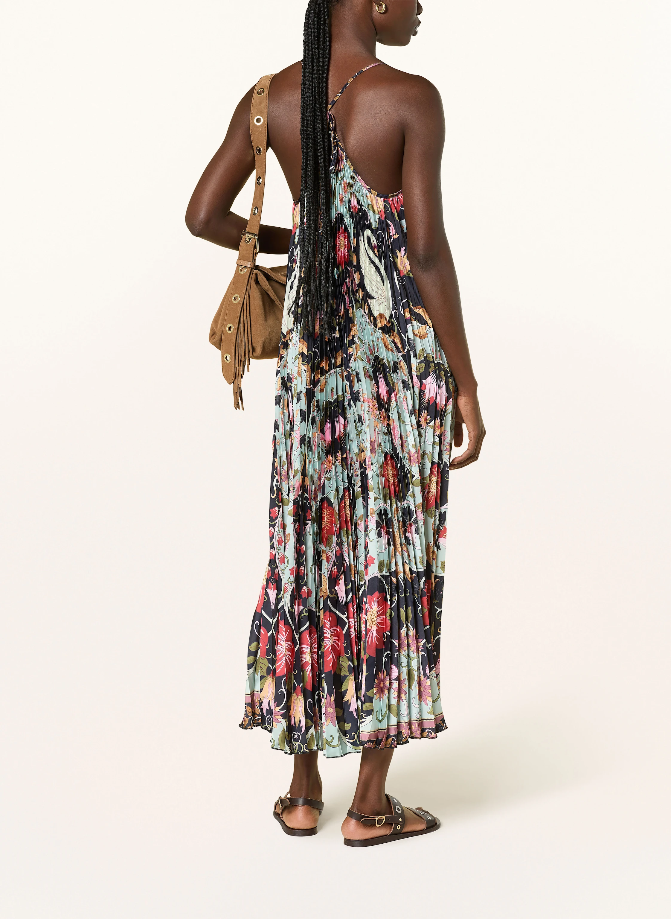 FARM RIO Plisseekleid FLOWING BEAUTY aus Satin