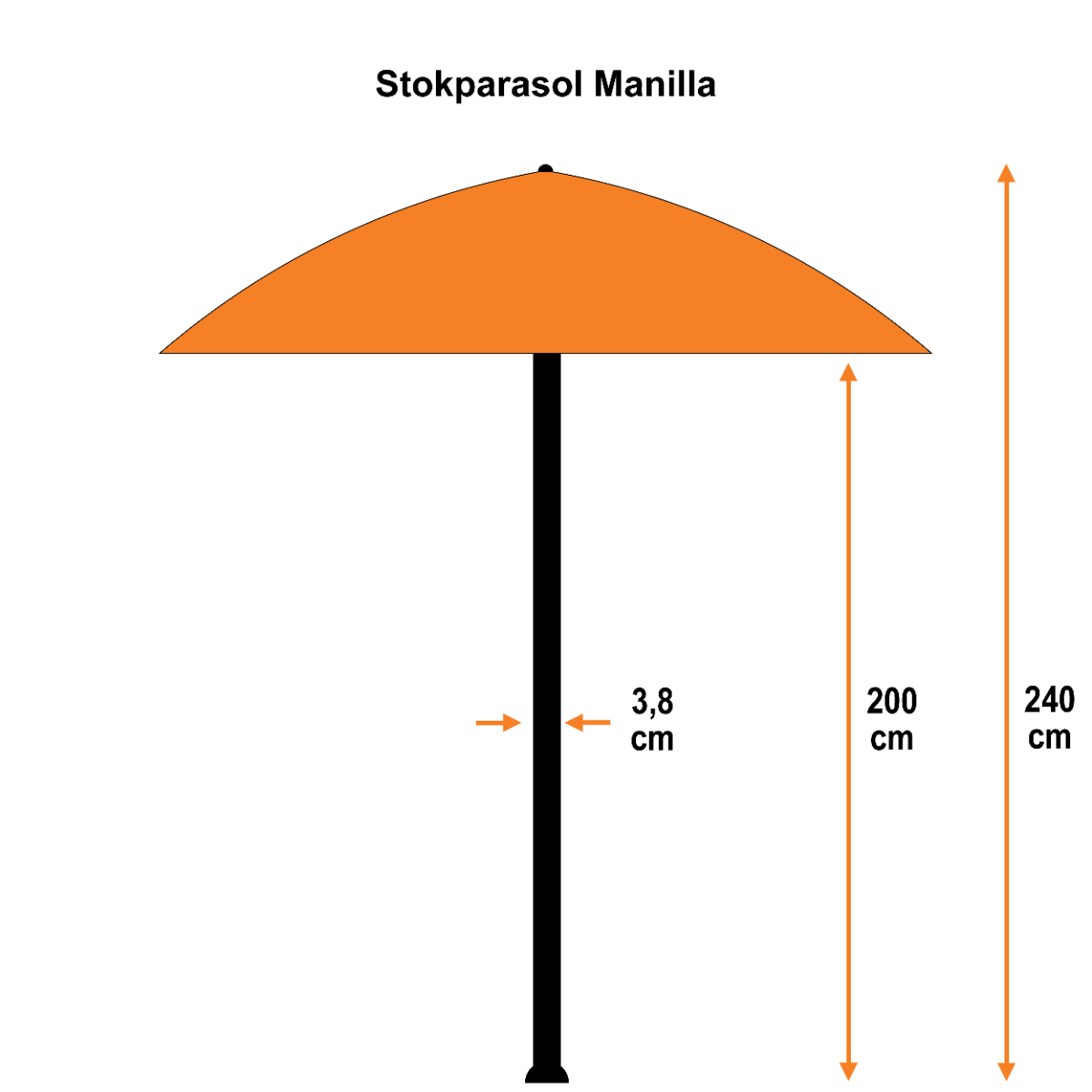 Garden Impressions Manilla Ø250 cm - olijf stokparasol