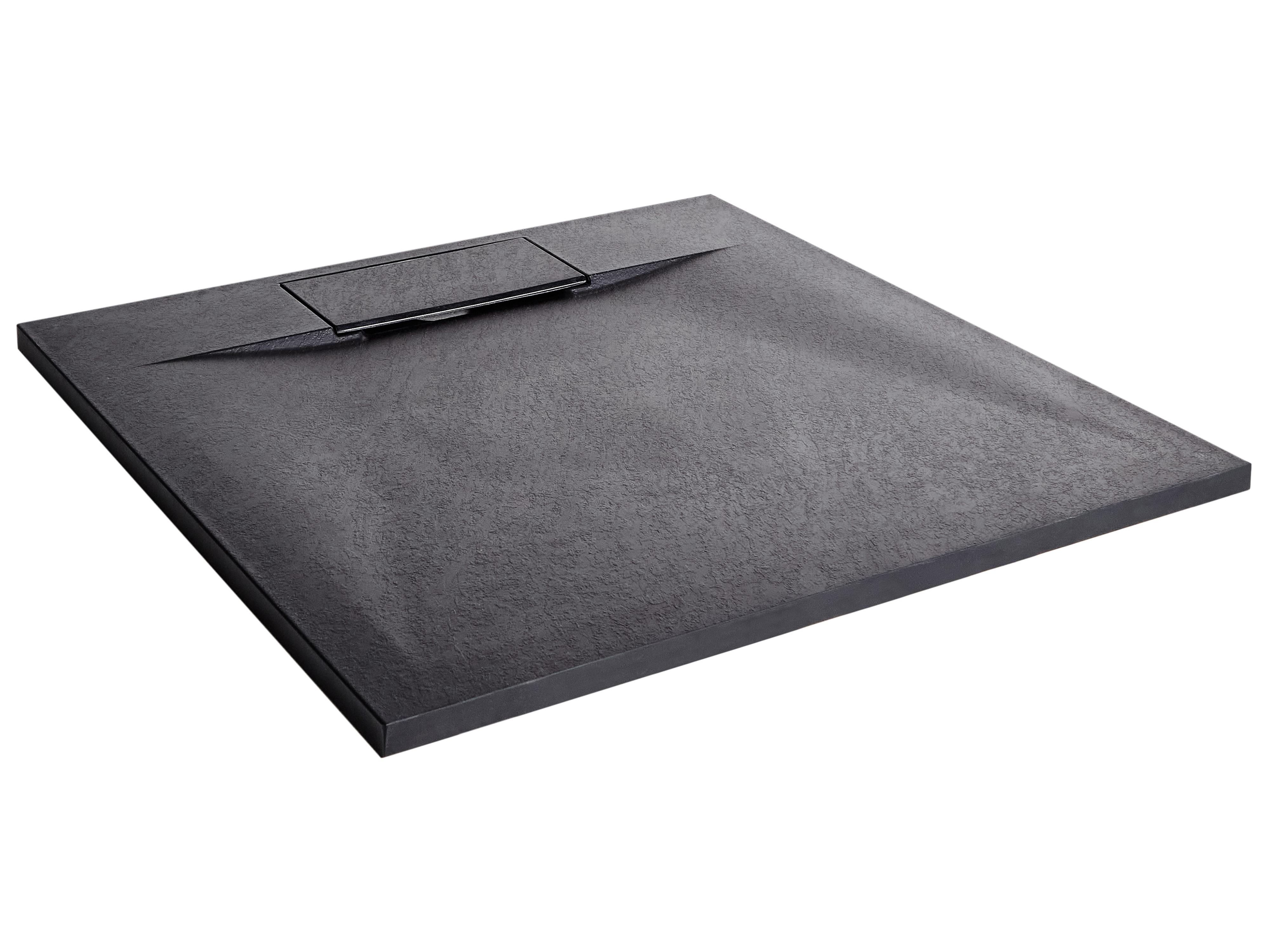 Douchebak AZZURRO 80 x 80 x 3 cm Zwart