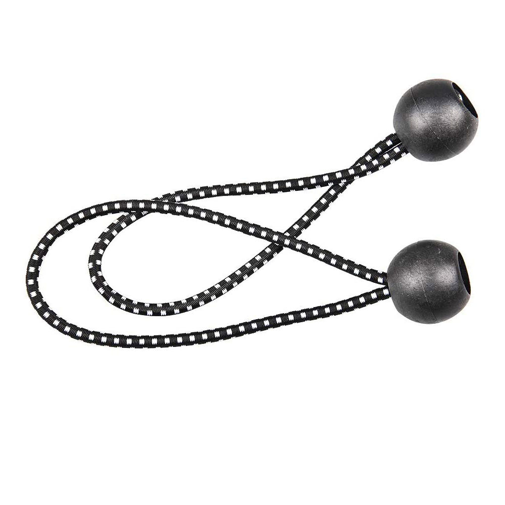(10er Set) 135mm Elastische Outdoor Zelt Spanngurte Planen Spannseil mit Ball Befestigung - Schwarz