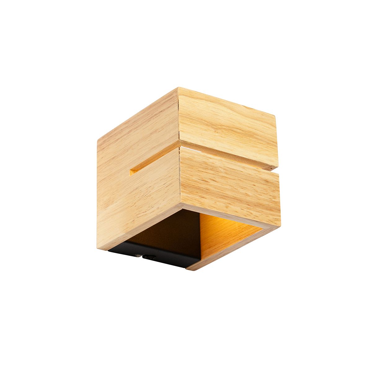 Landelijke wandlamp eiken hout 9,7 cm - Transfer Groove