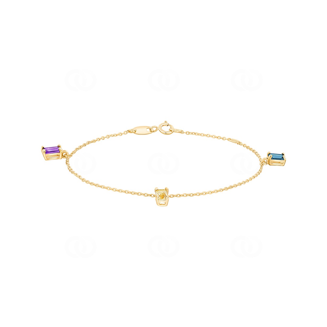 Armband 750/18 K Gelbgold mit Farbsteinen