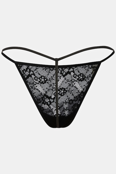 Negligé + String,2-tlg. Set,  kurze Ärmel, Spitze