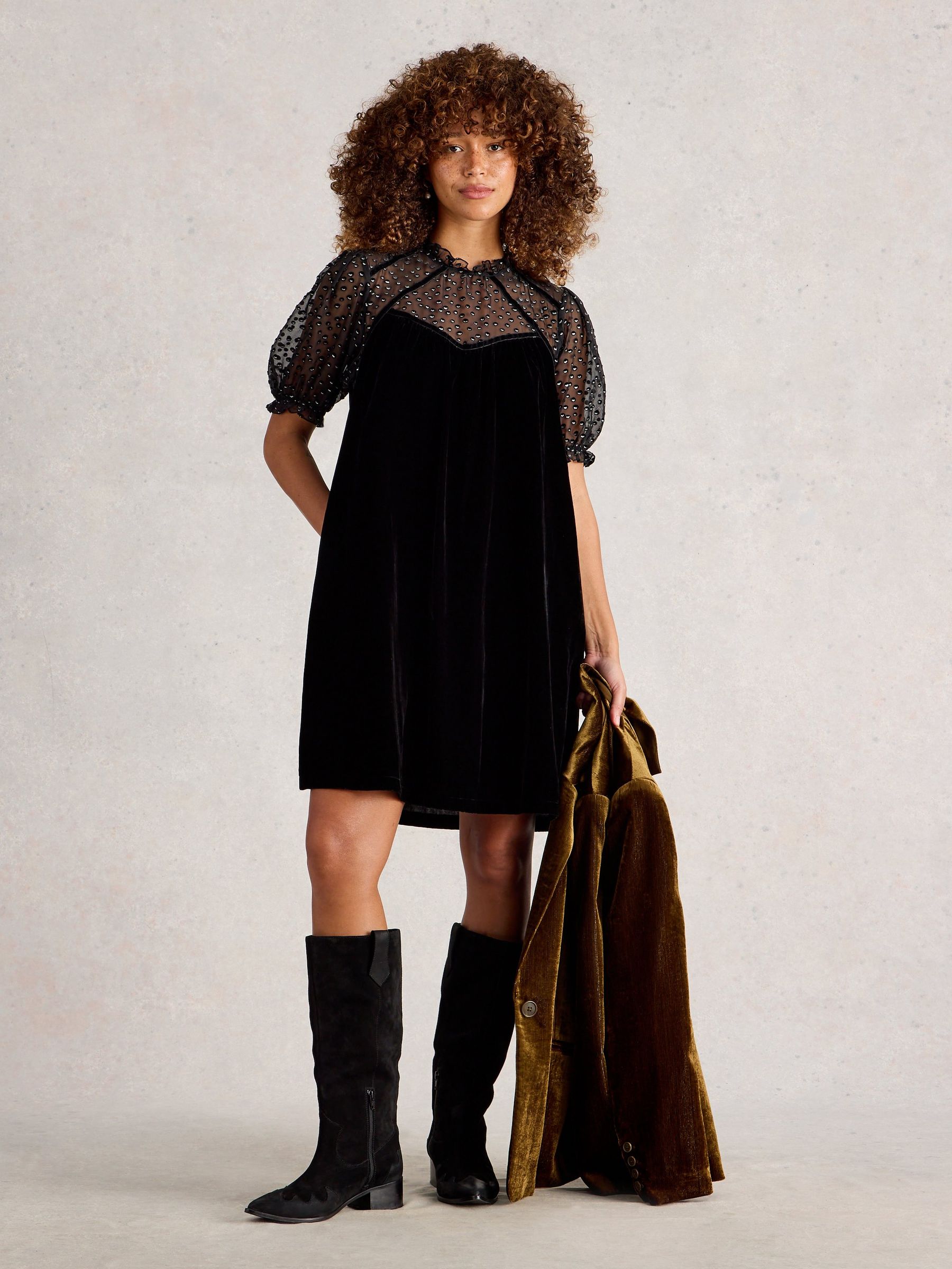 White Stuff Lea Velvet Dress
