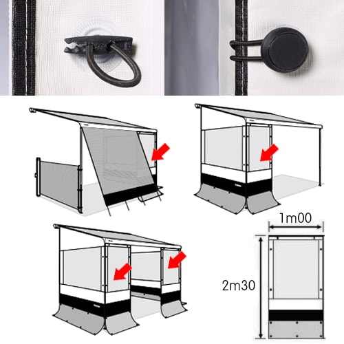 Façade de store Thule Rain Blocker G2 2m30 x 1m