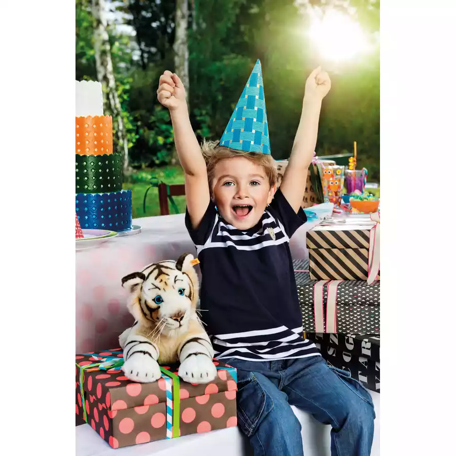 Steiff Bharat, der weiße Tiger 43 cm, liegend