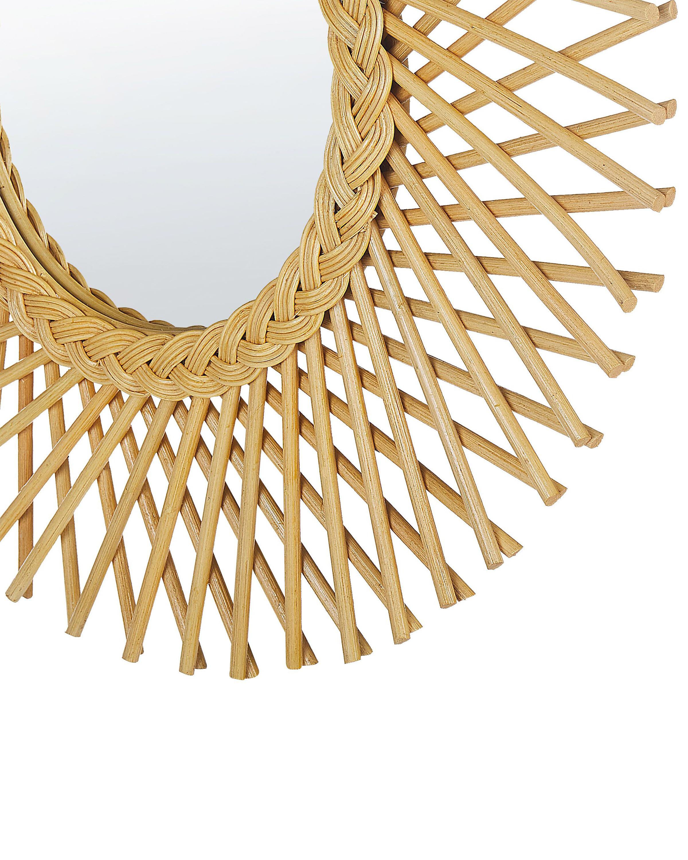 Wandspiegel TAGOLU 60 cm 60 cm Rotan Natuurlijk