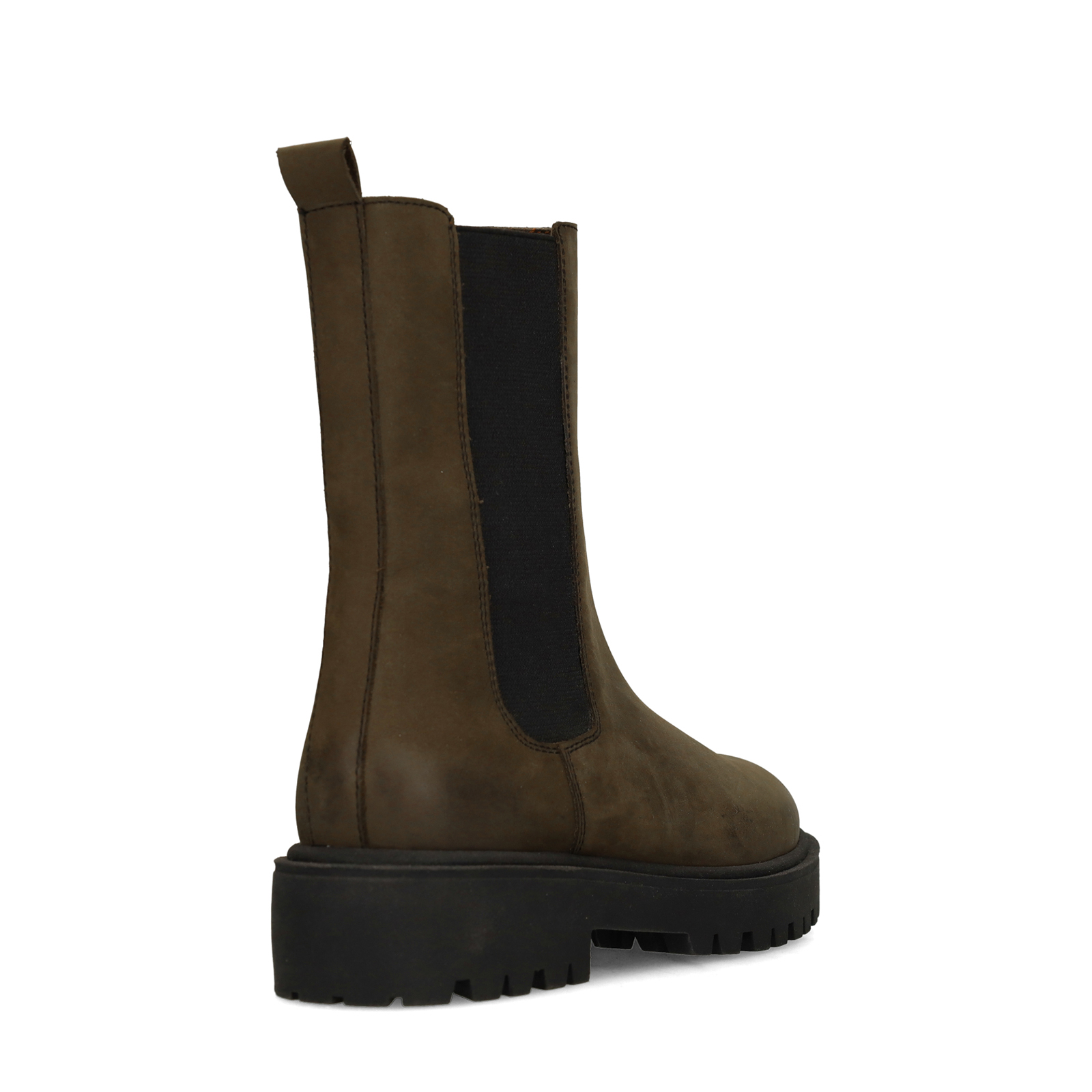 Donkergroene nubuck chelsea boots