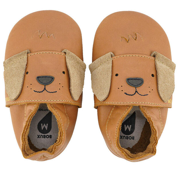 Chaussons en cuir Little Pup Caramel L - BOBUX