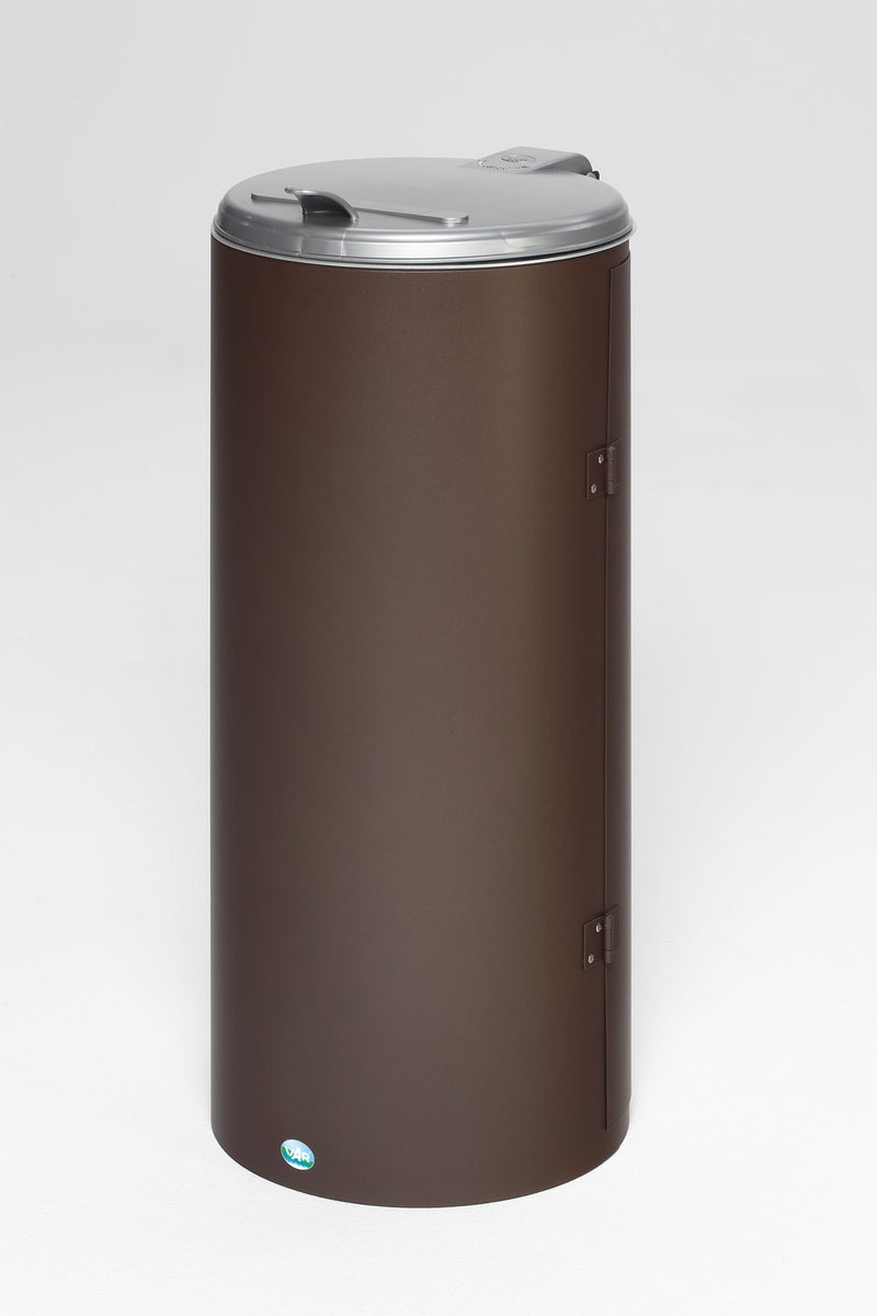 PROREGAL Compacte Afvalinzamelaar Junior met Deksel, Enkele Deur, 35 cm Vulopening, HxBxD 90 x 45 x 45 cm, Staal, Bruin