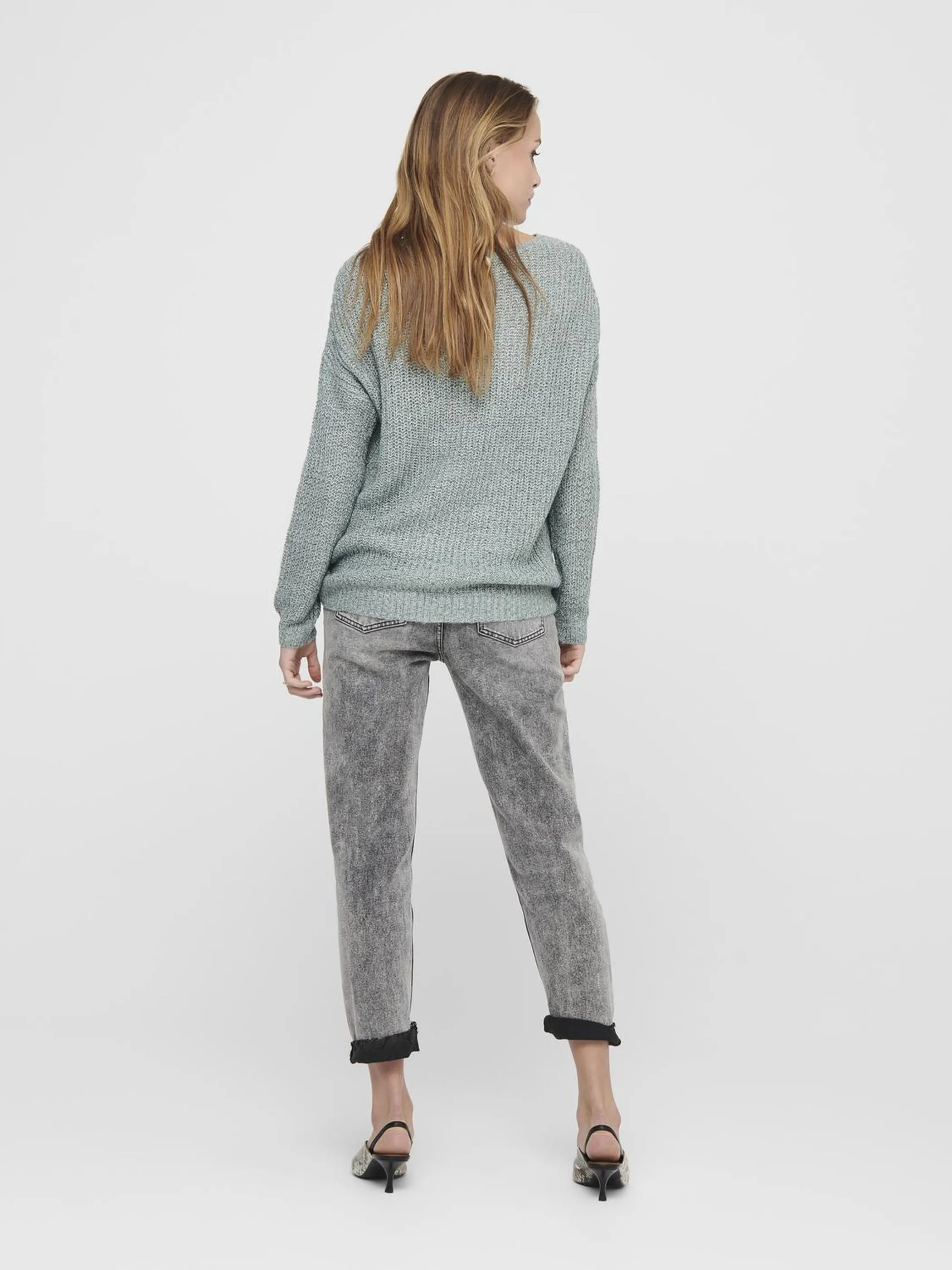 Damen Strickpullover mit V-Ausschnitt