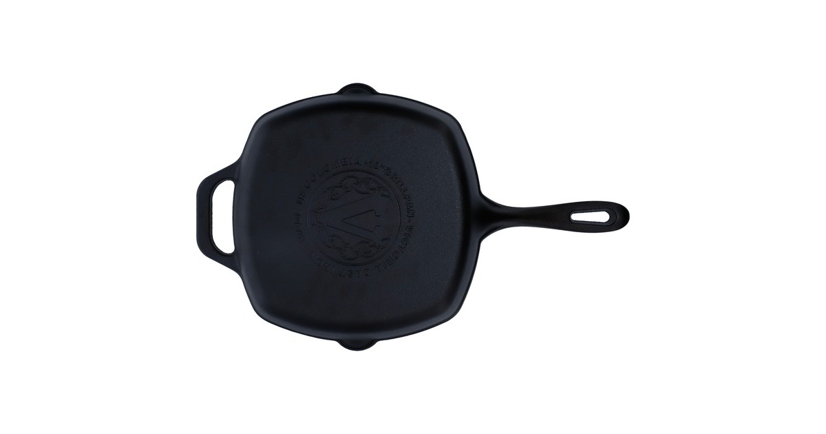 VictoriaSquare Grillpan 25 cm, Seasoned bak-/braadpan  (Zwart, Color packaging)