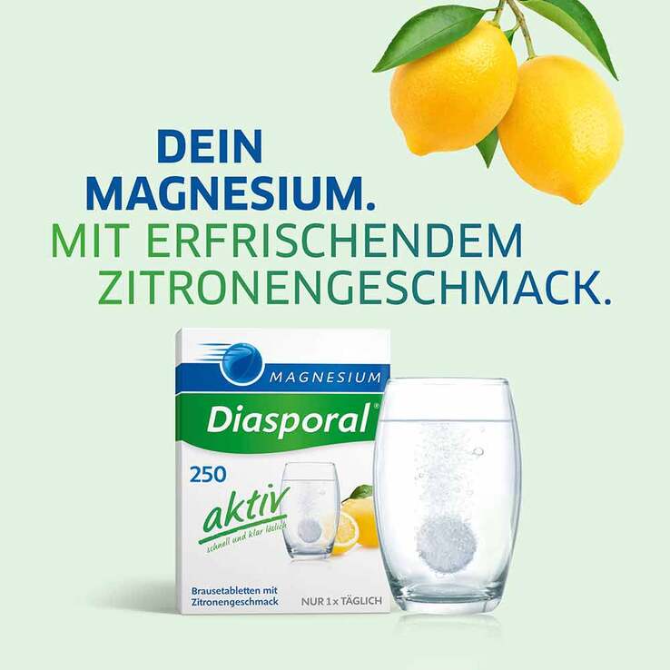 Magnesium Diasporal 250 aktiv Brausetabletten, 20 St