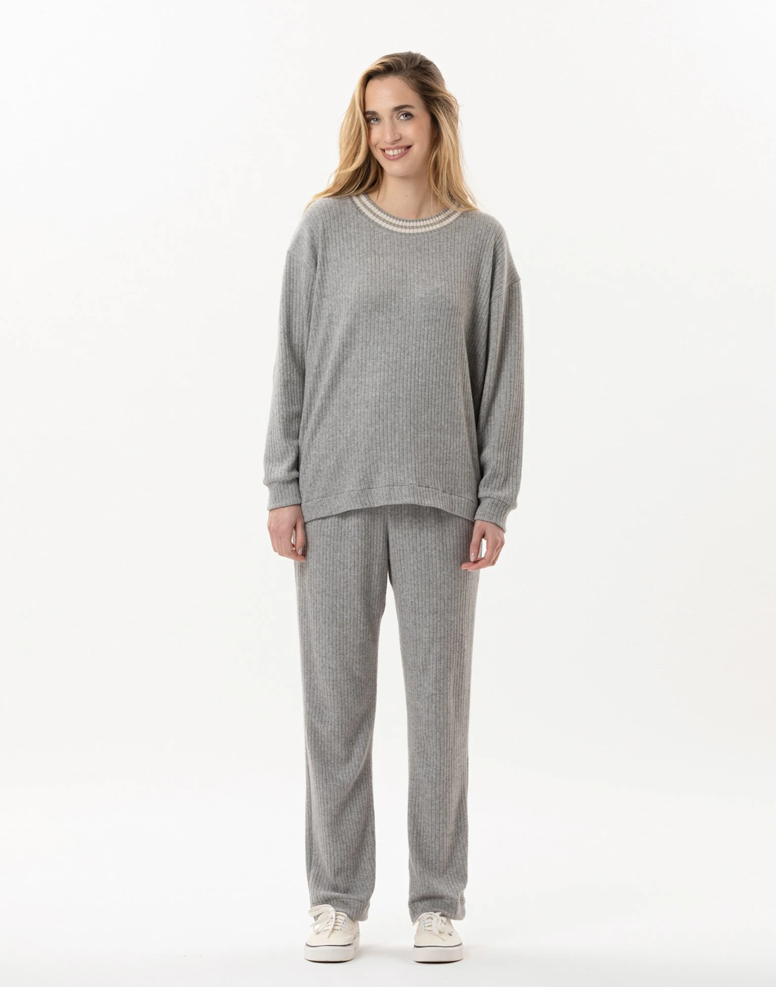 ESMEE 802 - Jogging en maille tricot | Gris