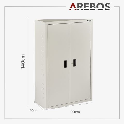 Aktenschrank_Garagenschrank 140 x 90 x 40 cm Schwarz