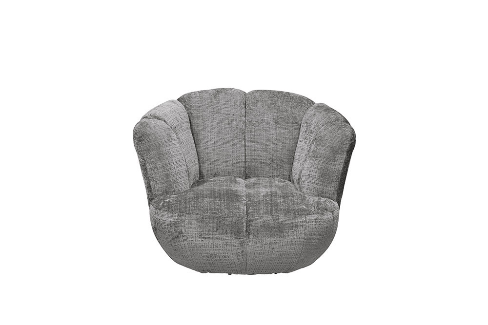 Drehbarer Sessel DIAMOND silbergrau Chenille Cremona 360°