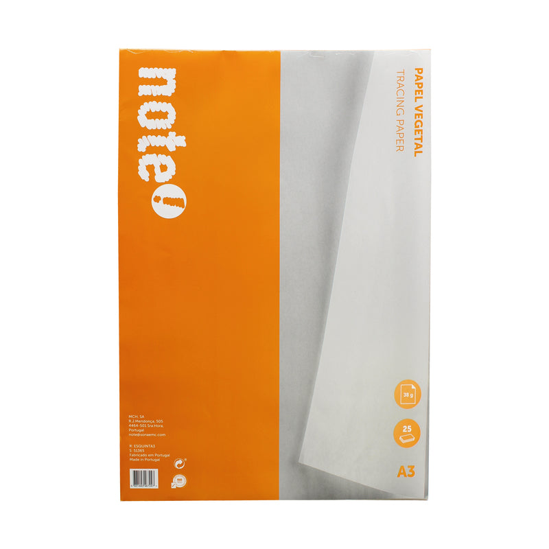 Bloco de Papel Vegetal A3 25 Folhas Note!