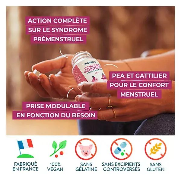 Nutri&Co Confort Menstruel Règle Douloureuses SPM & Confort du Cycle 40 gélules