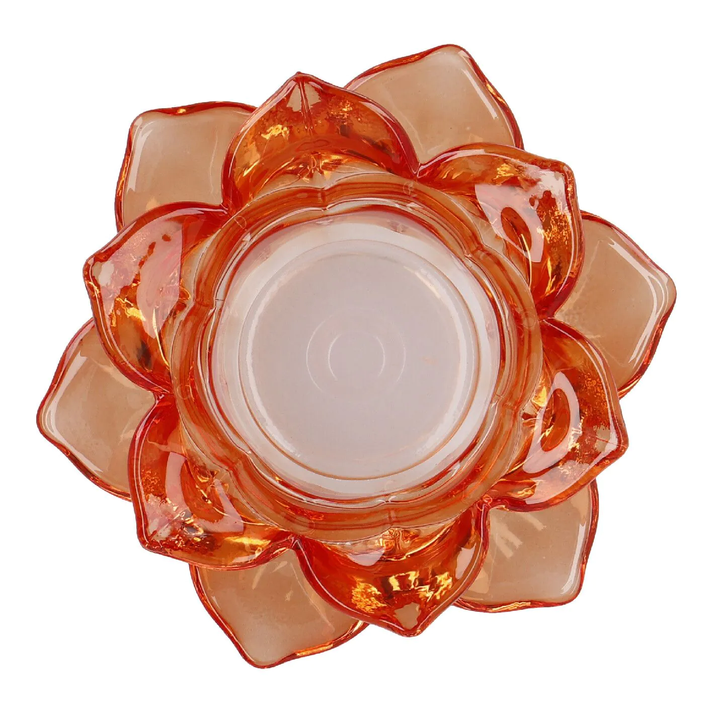 Teelichthalter Lotus, orange, 11 x 5.5 cm