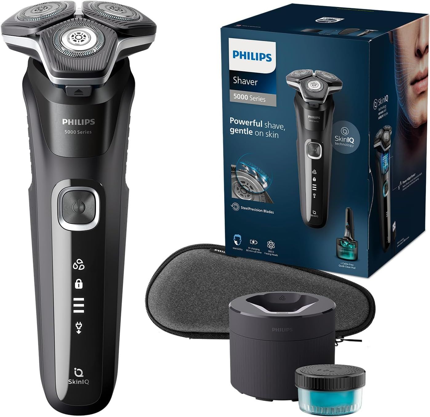 Philips Shaver Series 5000 – Elektrischer Nass- und Trockenrasierer für Herren