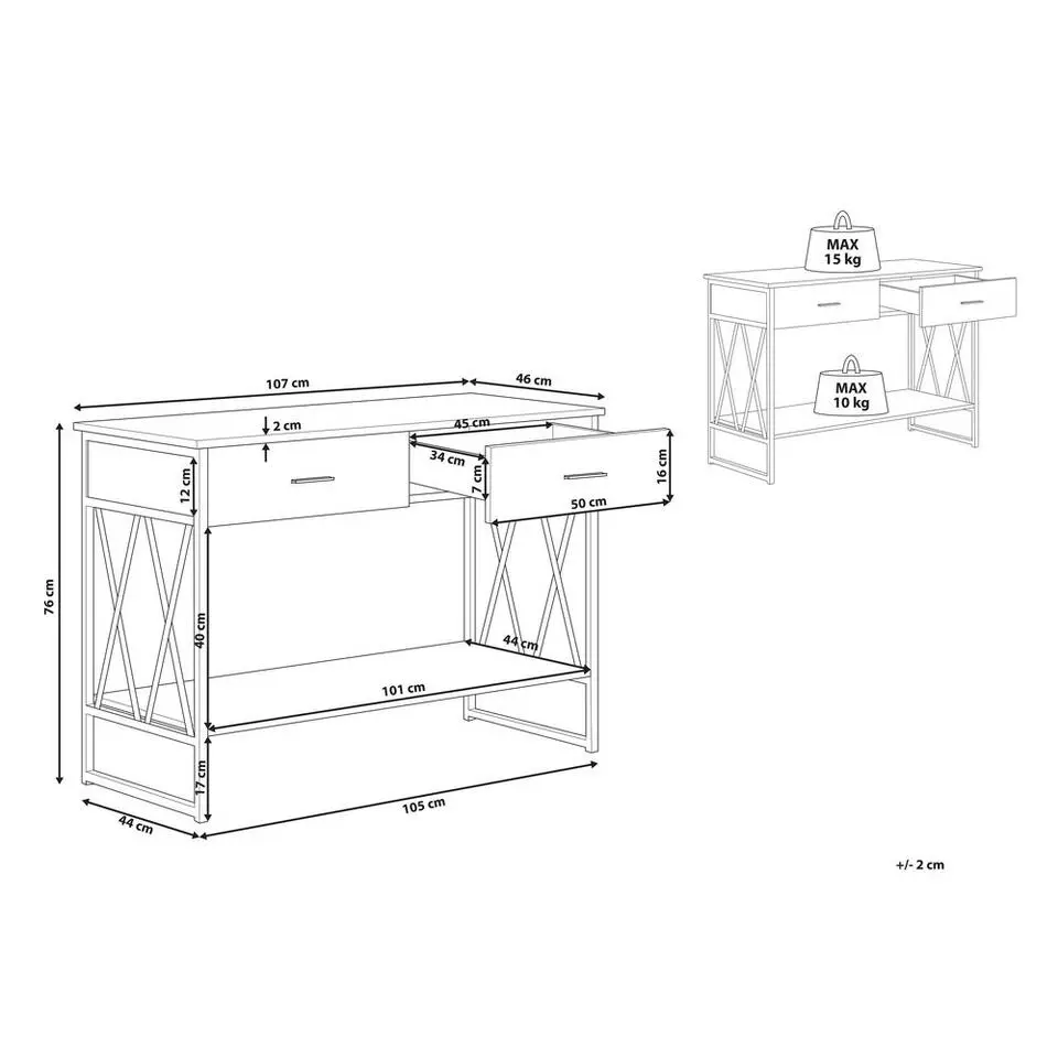 AYDEN - Consoletafel - Donkere houtkleur - Vezelplaat