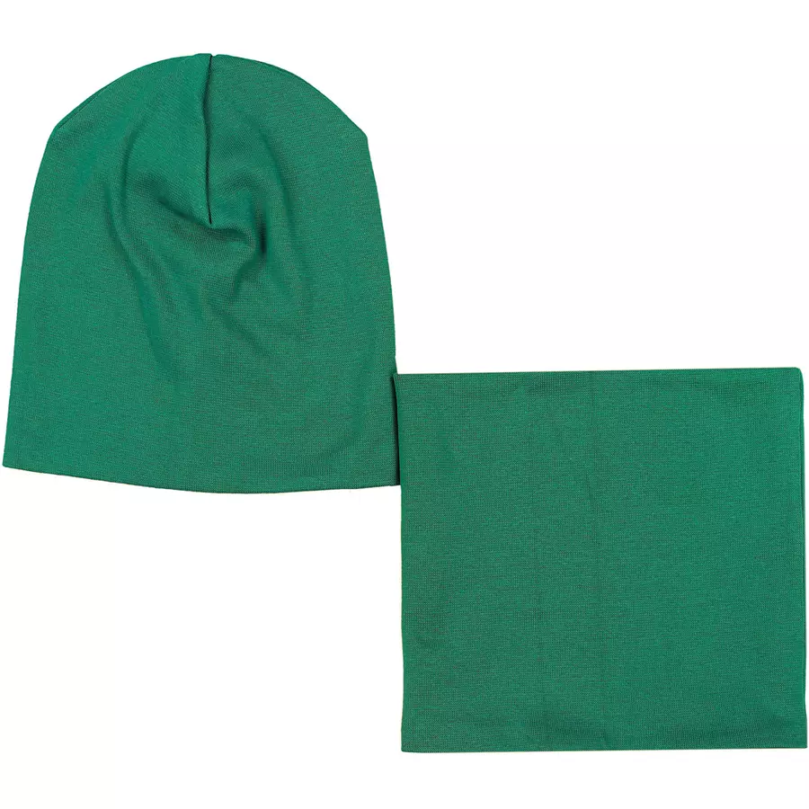 TupTam Unisex Kinder Beanie Mütze Schlauchschal Set dunkelgrün