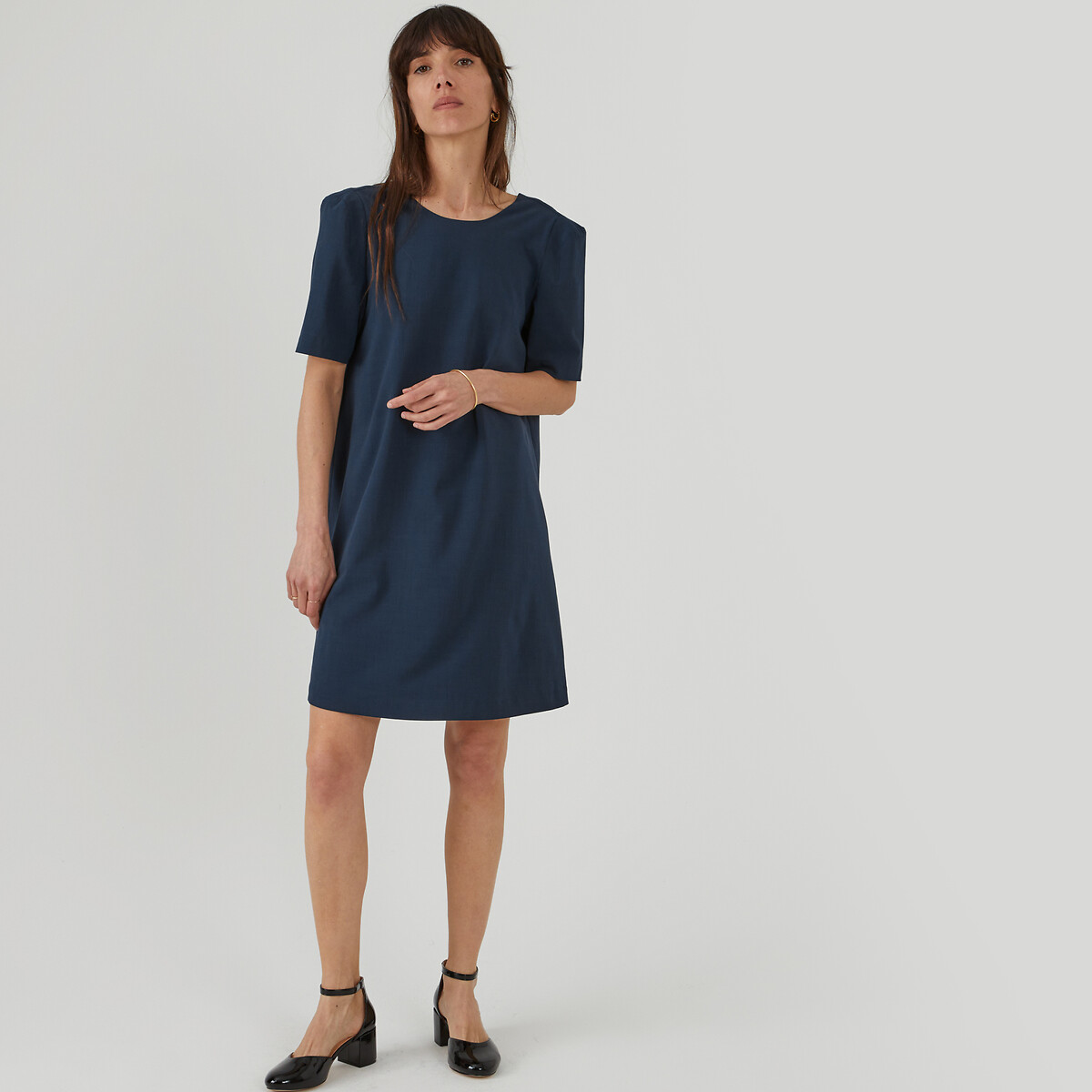 COLEÇÃO LA REDOUTE<br>Vestido curto, decote redondo na frente