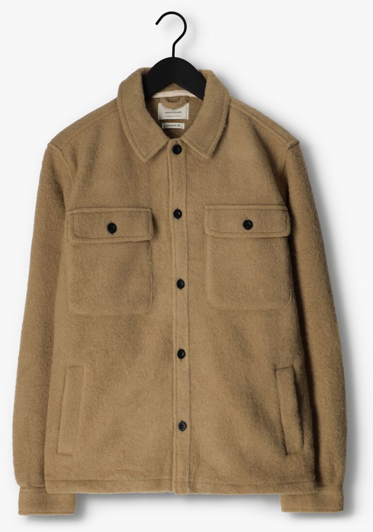 ANERKJENDT zand anerkjendt overshirt aklion boiled wool overshirt