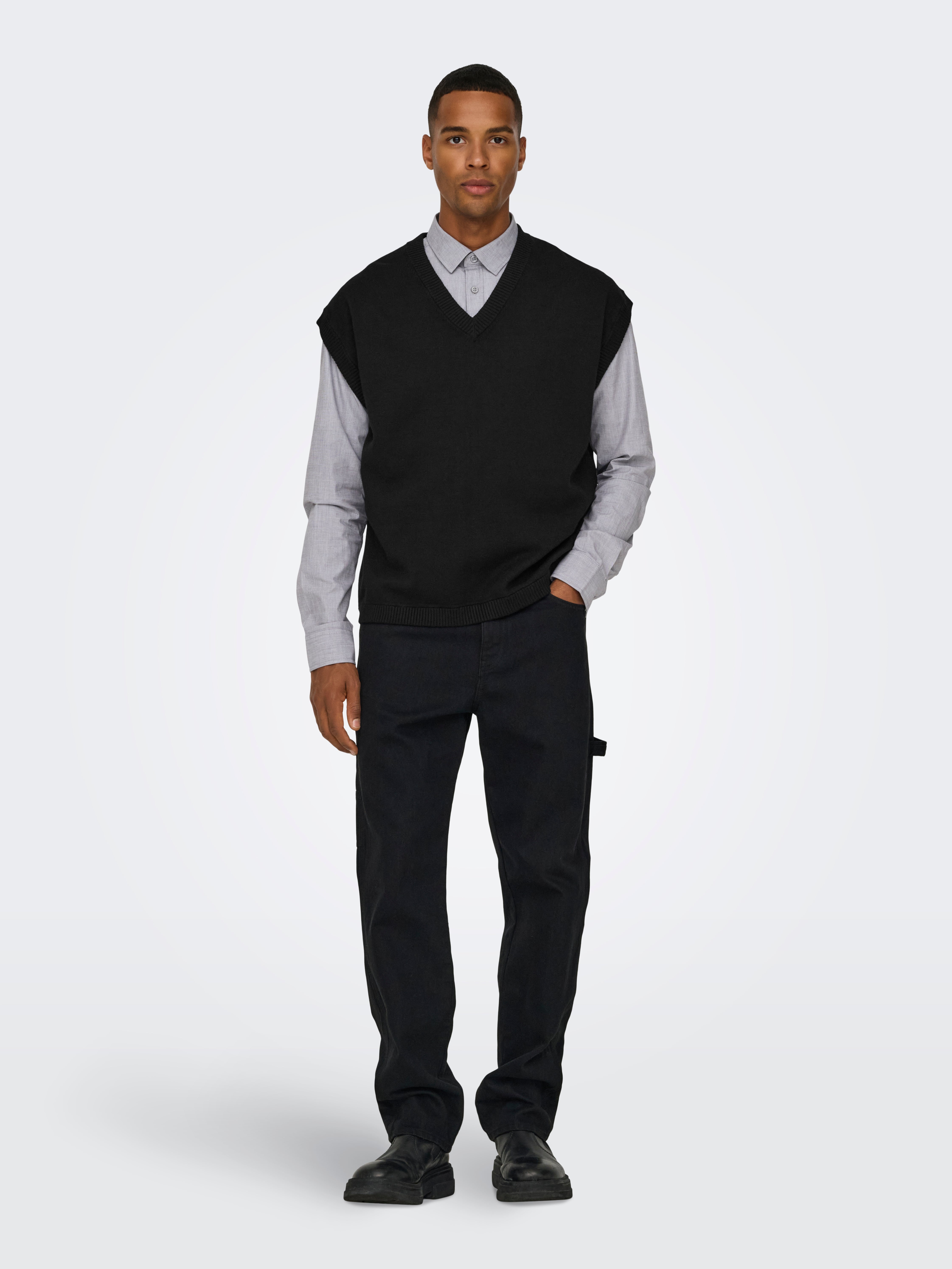 ONSLUSIM Strickweste Black