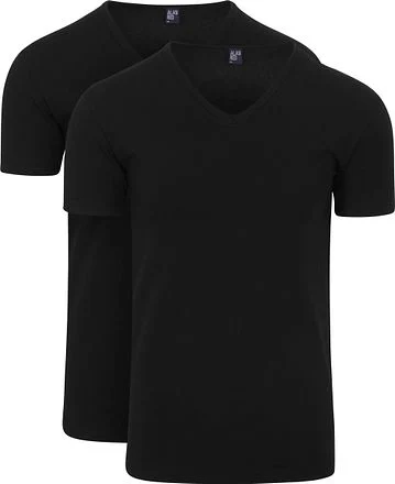 Alan Red Oklahoma T-Shirt Stretch Zwart (2-Pack) 6681/2P/99 Oklahoma T-shirt Black kopen