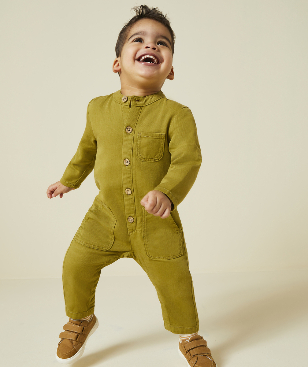 COMBINAISON BÉBÉ GARÇON EN VISCOSE RESPONSABLE VERTE