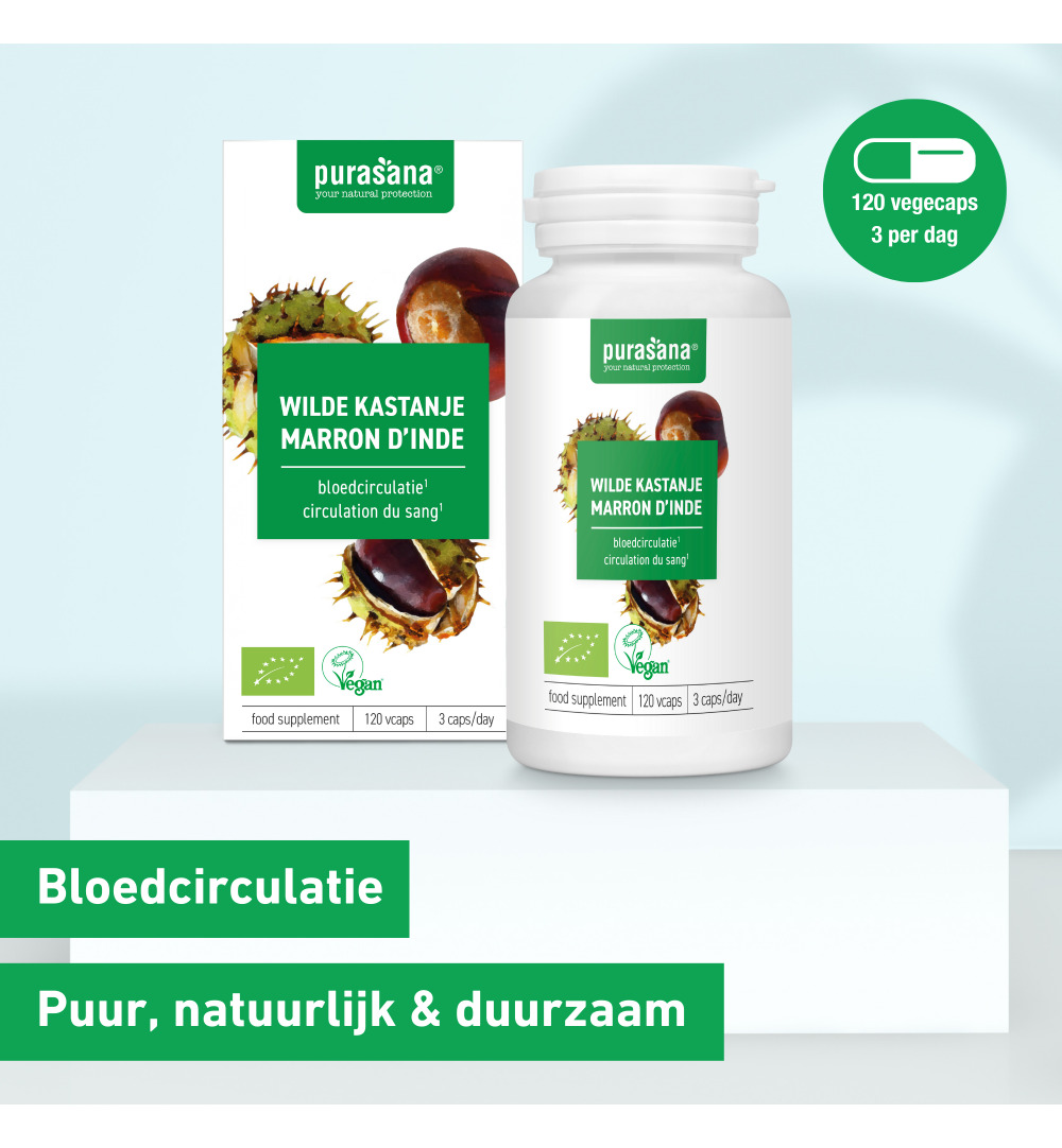 Purasana Wilde Kastanje/Marron D’Inde Vegan Bio (120 vega capsules)