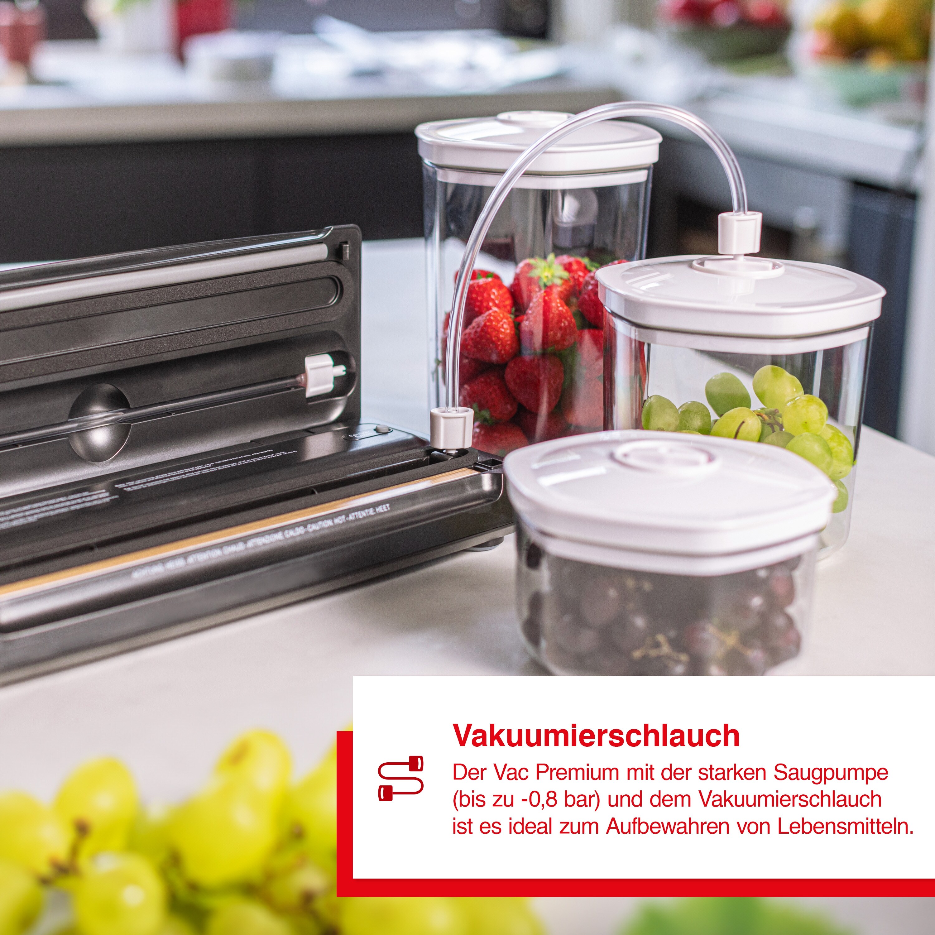 Solis Vakuumierer für 30cm Beutel 2,5mm Schweißnaht, Vakuumschlauch