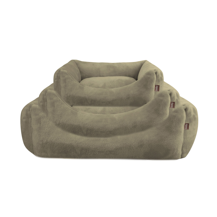 Cama removível Leeby em veludo verde para cães