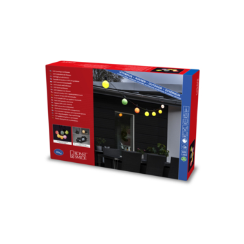 Konstsmide feestverlichting lichtsnoer 10 LED lampen pastel 5 m