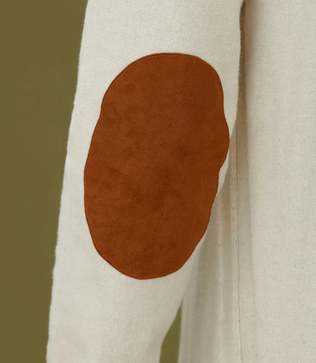 Pull col zippé écru 