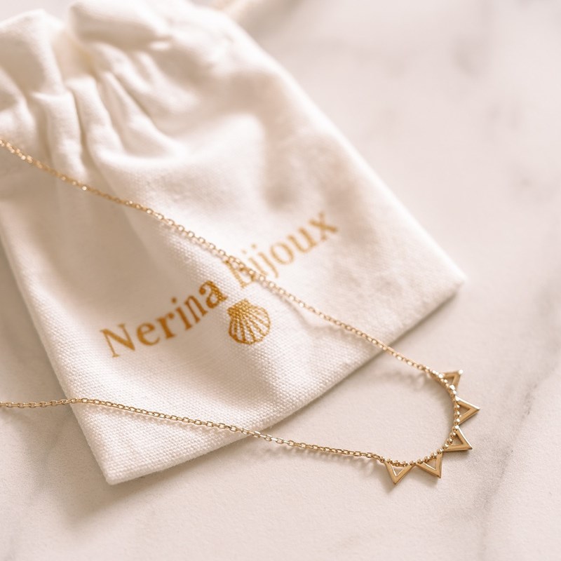 Collier Fin Plaqué Or Mode Tendance Pendentif Pointe