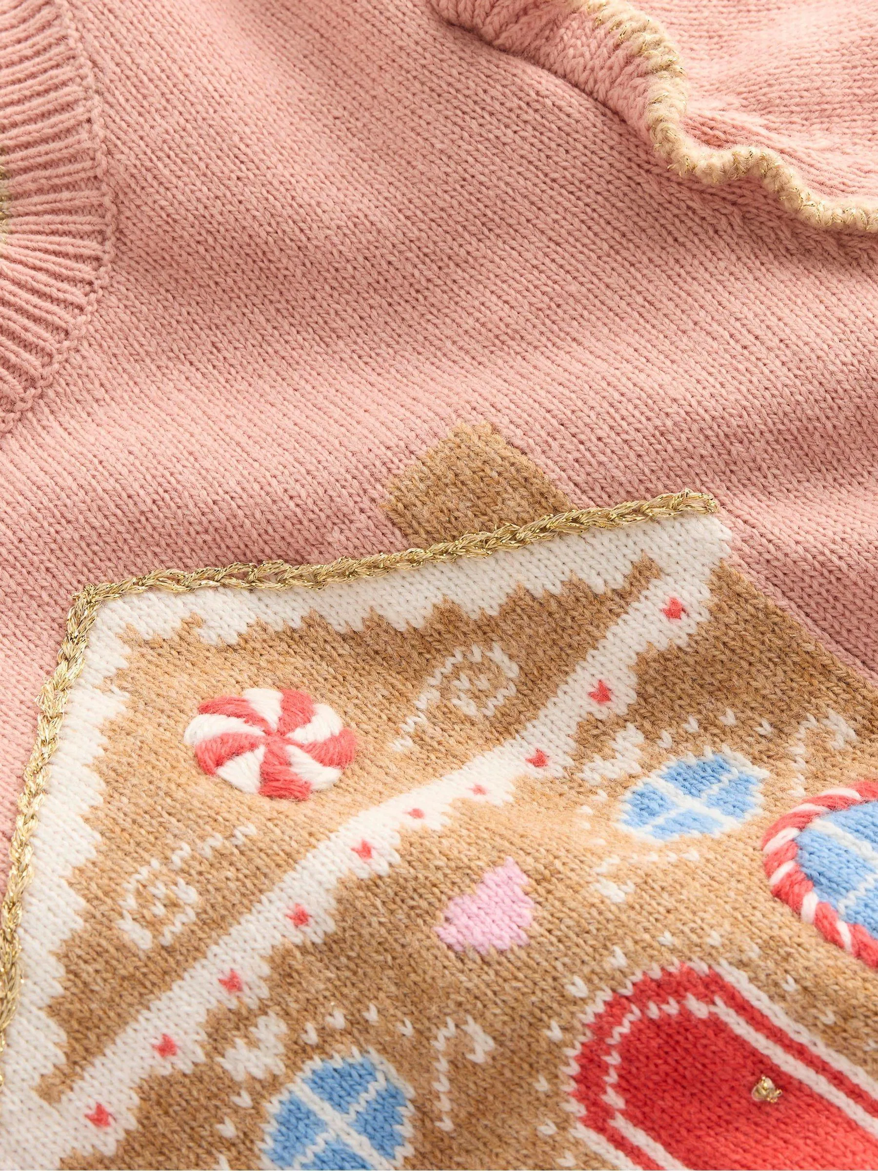Boden Fun Frill Christmas Logo Jumper