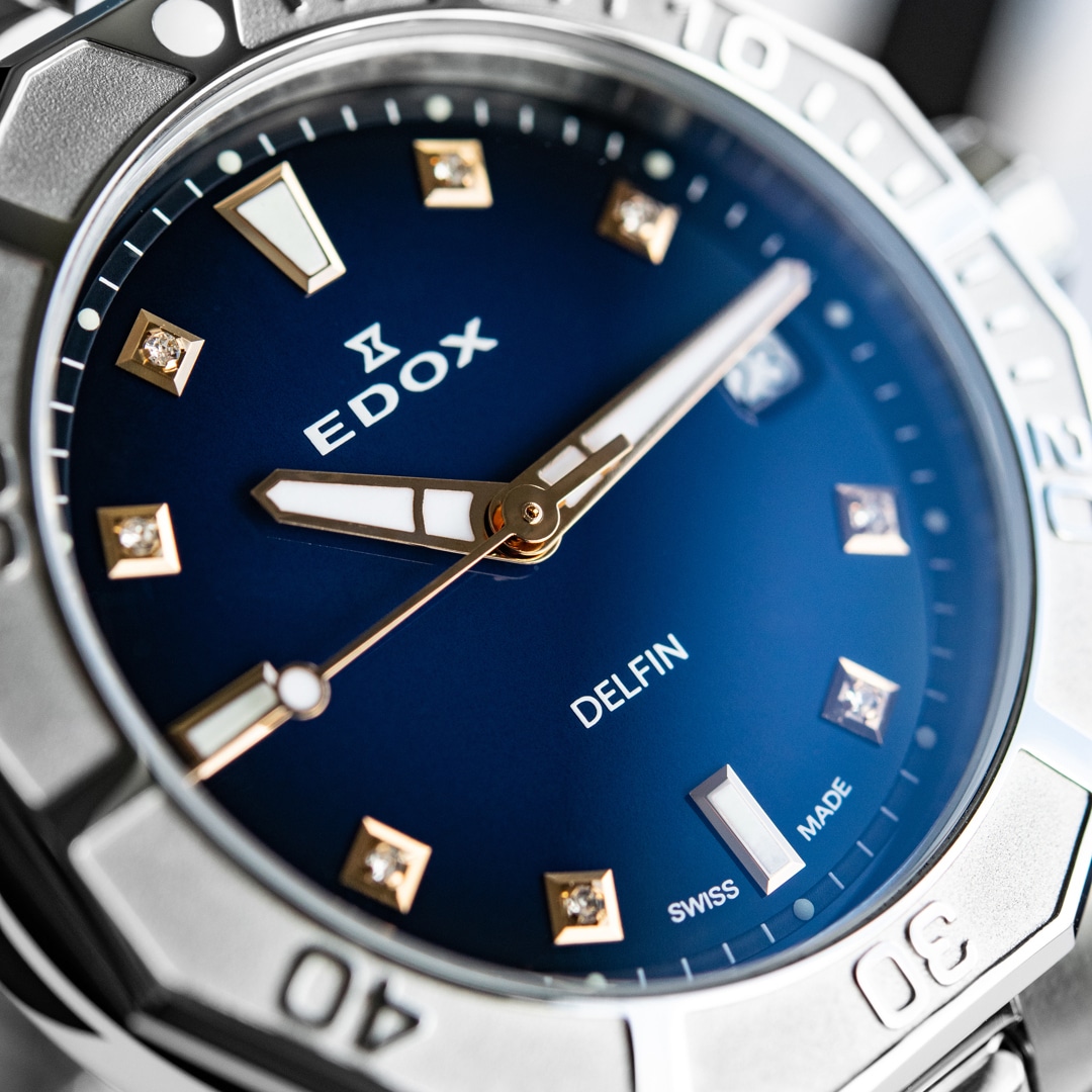 Edox Delfin Diver Date 38 Diamonds