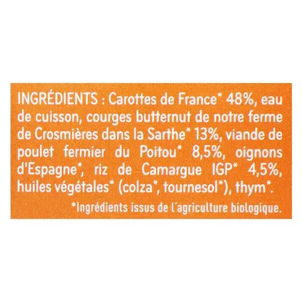 Babybio Petits Pots Midi Cenoura Abóbora Frango Arroz +6m Orgânico 2 x 200g