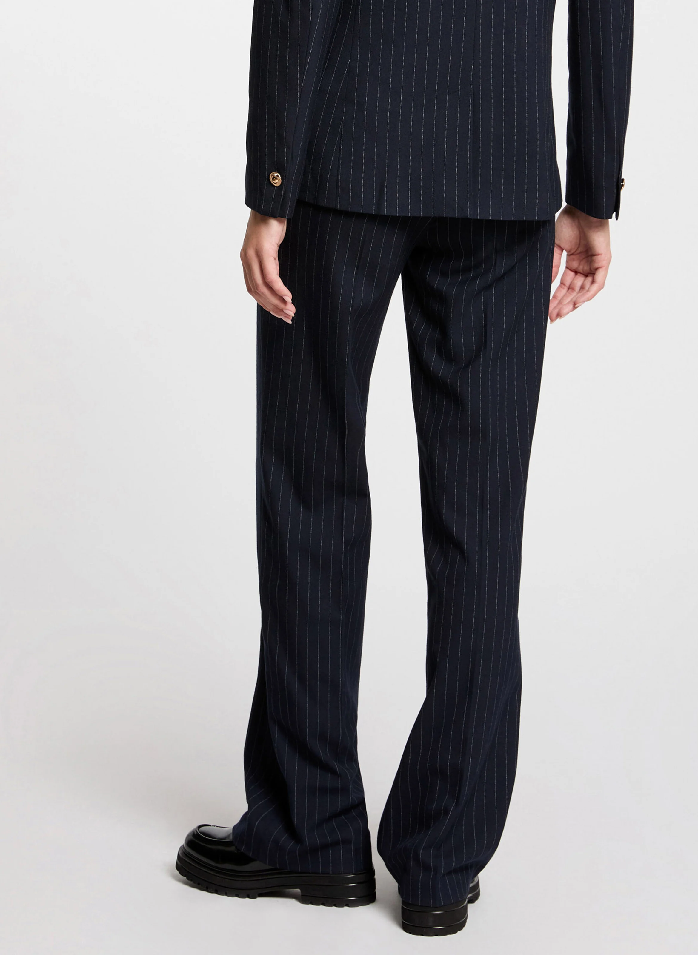 PLENO.F - Pantalon droit à rayures | Bleu