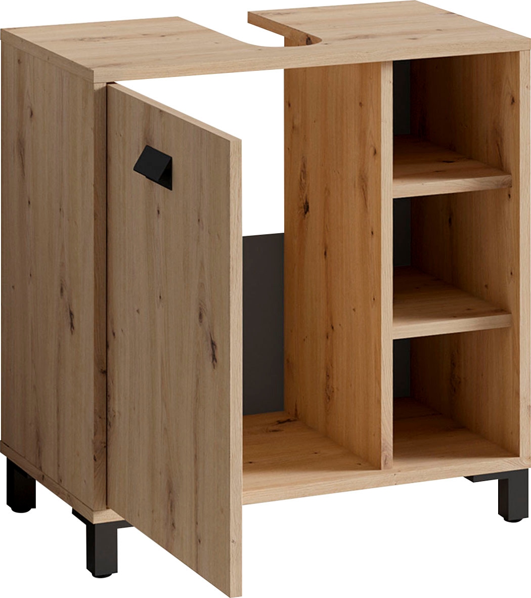 byLIVING Waschbeckenunterschrank »Wellness« 1 Stk. tlg. 60cm Waschbeckenunterschrank mit Metallgriff und viel Stauraum.