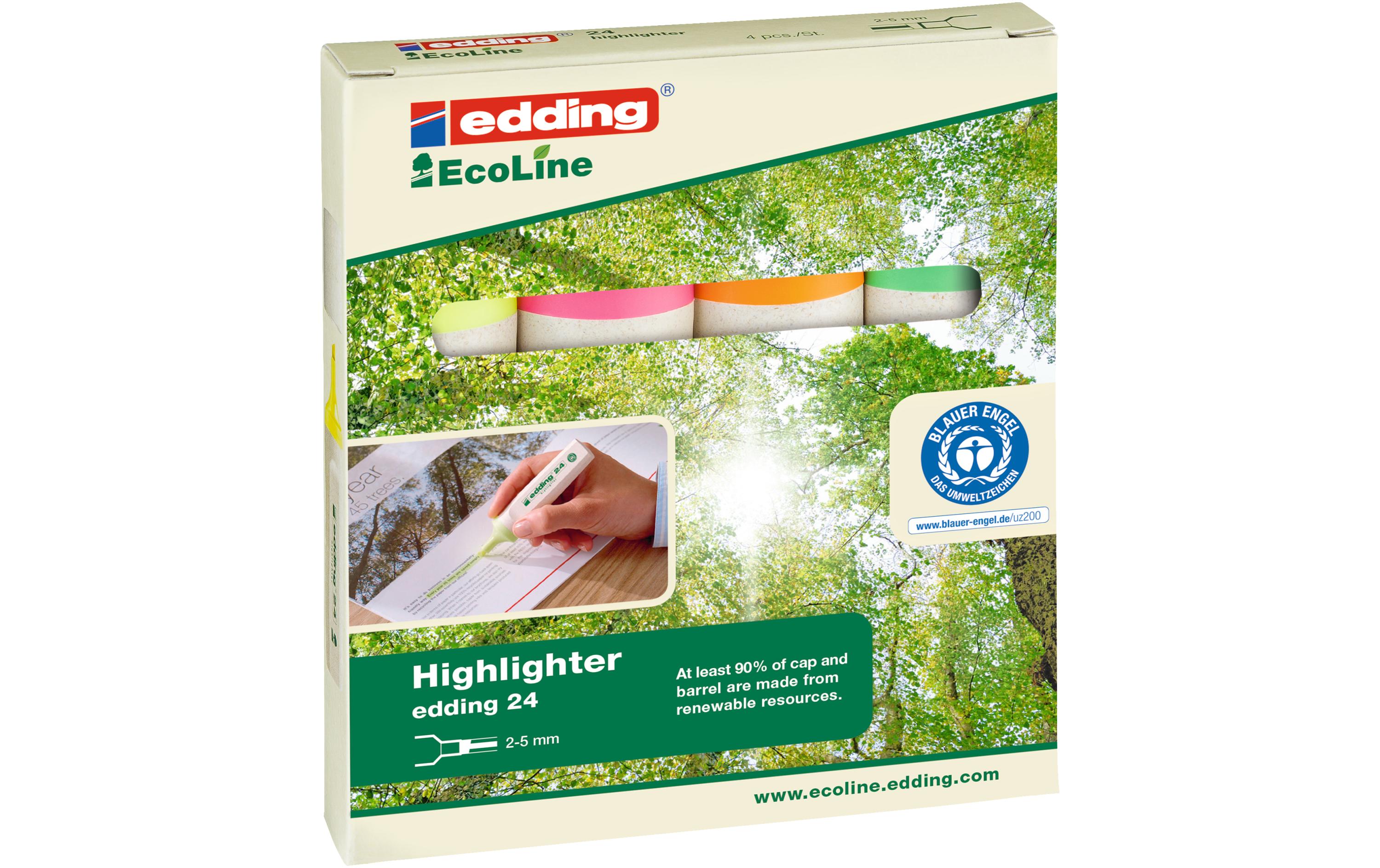 Textmarker 24 EcoLine 4 StückNachfüllbarer Marker