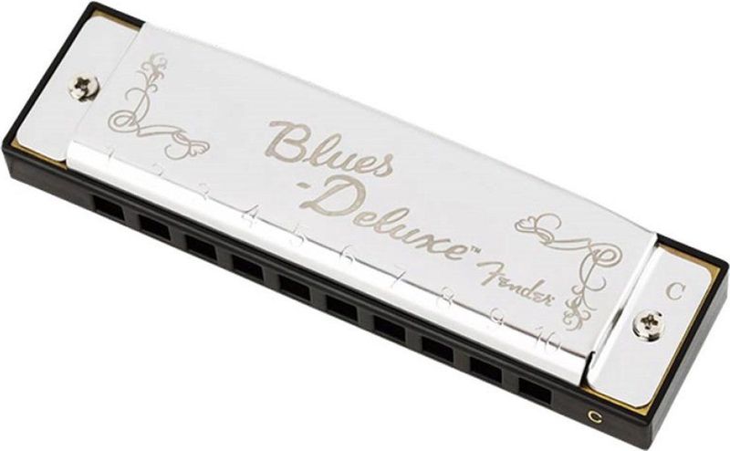 Fender blauws Deluxe Harmonica Key of C Diatonische mondharmonica
