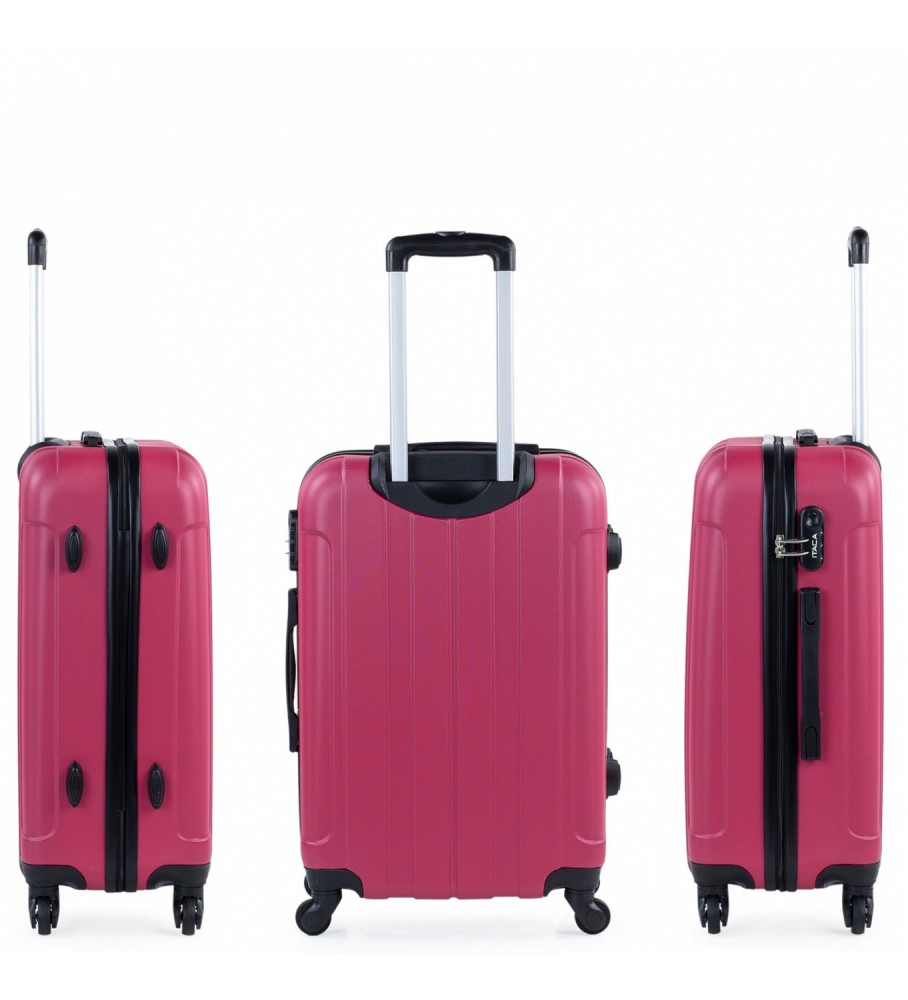 Conjunto de malas rígidas de viagem ITACA com 4 rodas, vermelhas
