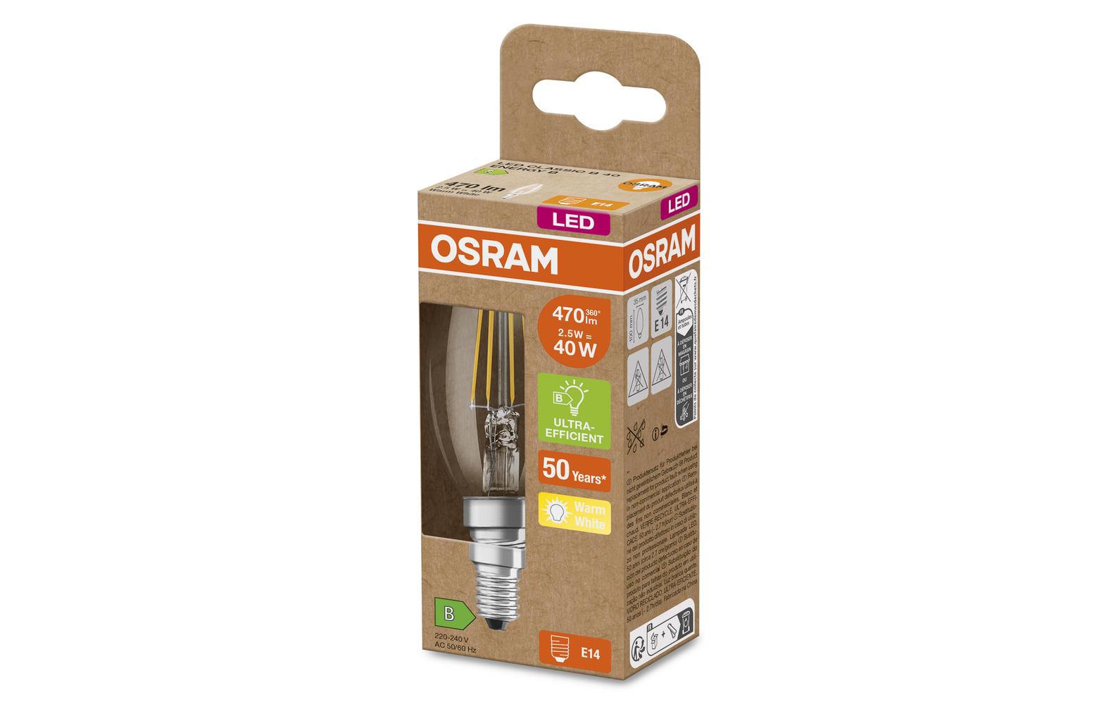 LED CLASSIC B LAMPS ENERGY EFFICIENCY B 2.9W, E14, WarmweissLED-LAMPEN, klassische Minikerzeform, ENERGIEEFIZIENTKLASSE B
