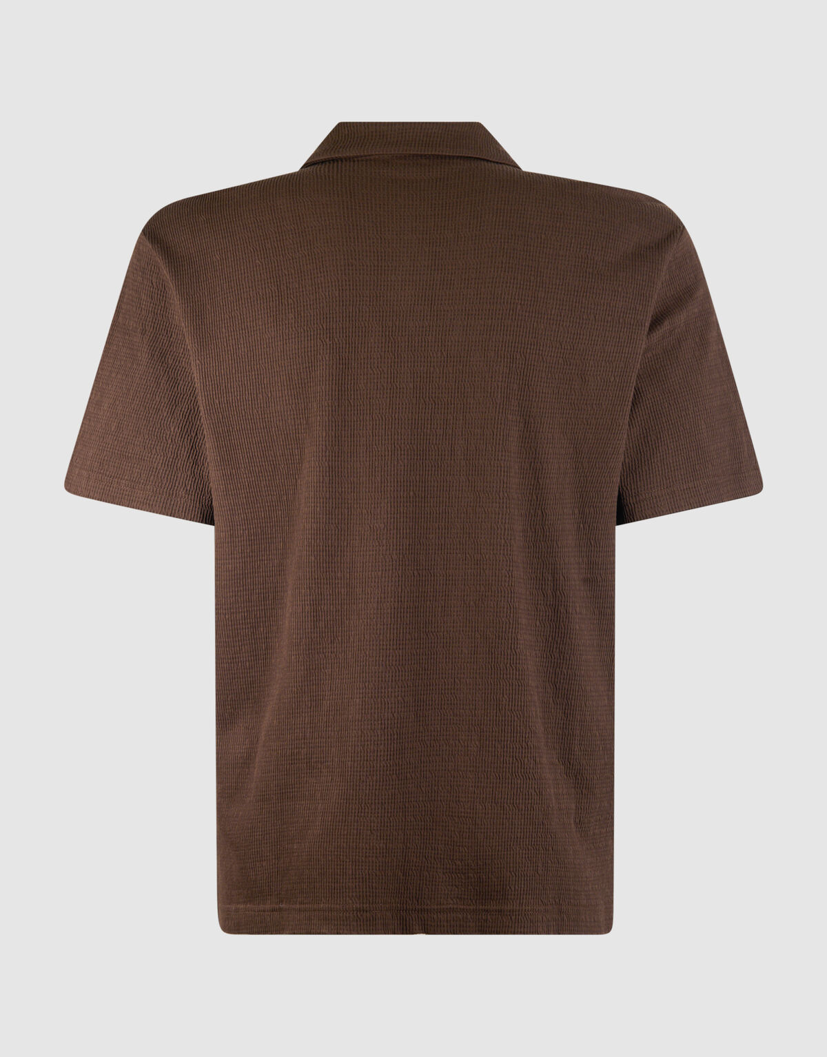 Structuur Overshirt Donkerbruin