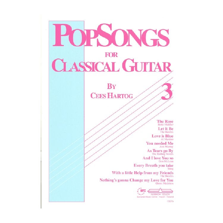 EMC Popsongs for Classical Guitar 3 - Cees Hartog gitaarboek
