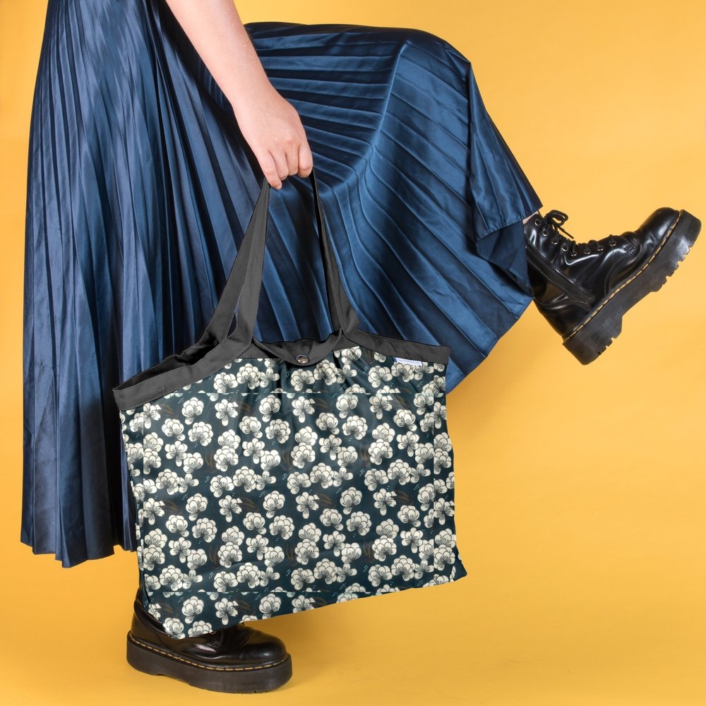 Sac Cabas Taille Moyenne Plissé Paradis Bleu